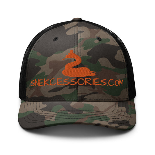 Snekcessories Logo Camo Trucker Hat