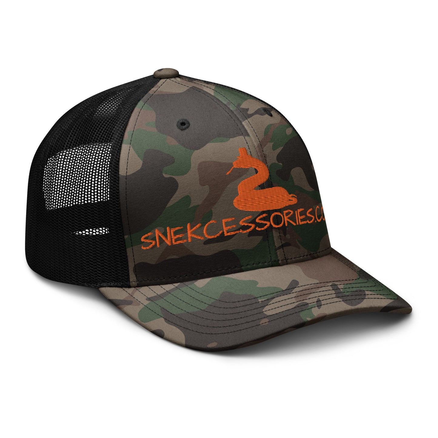 Gorra de camionero con logotipo de camuflaje de Snekcessories