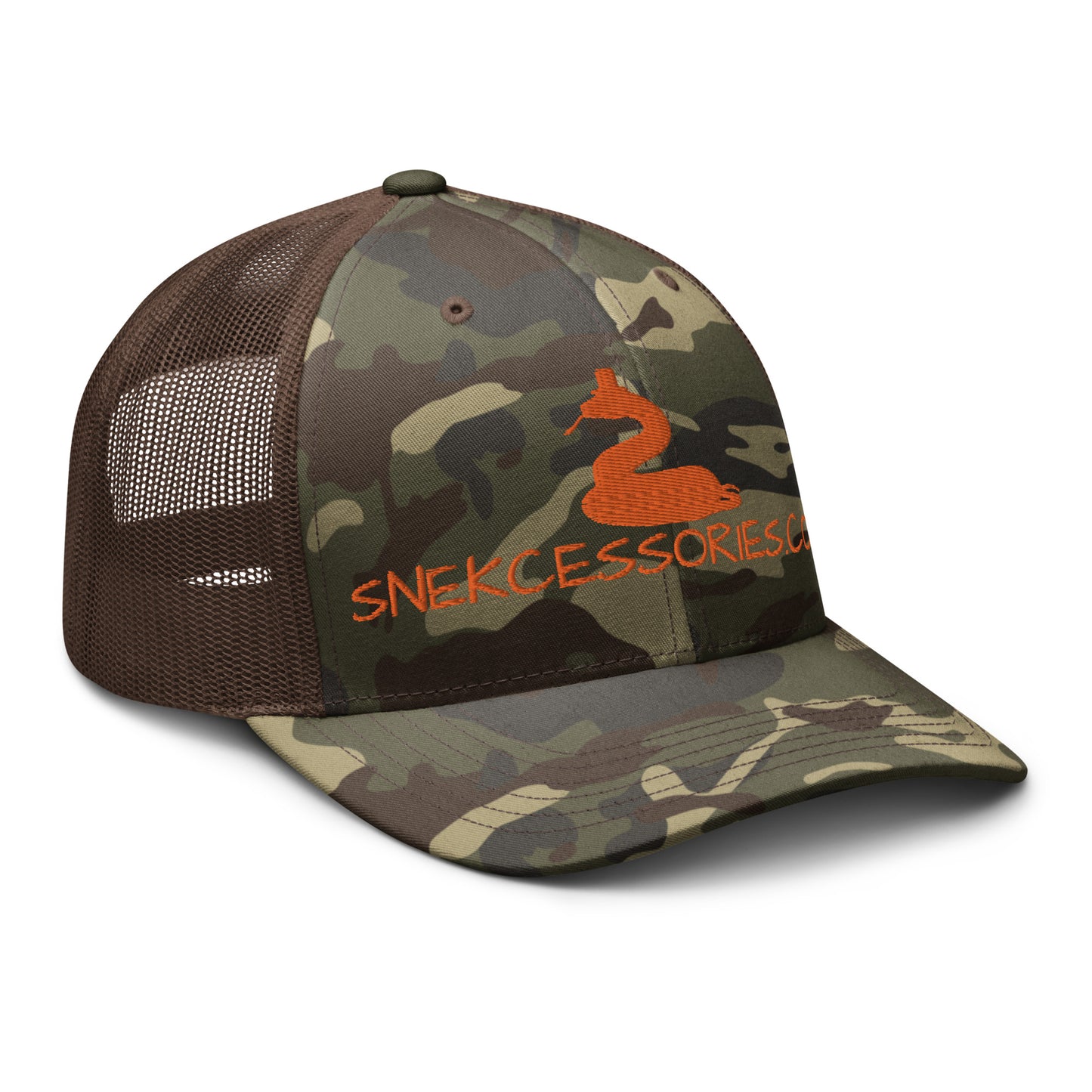 Gorra de camionero con logotipo de camuflaje de Snekcessories