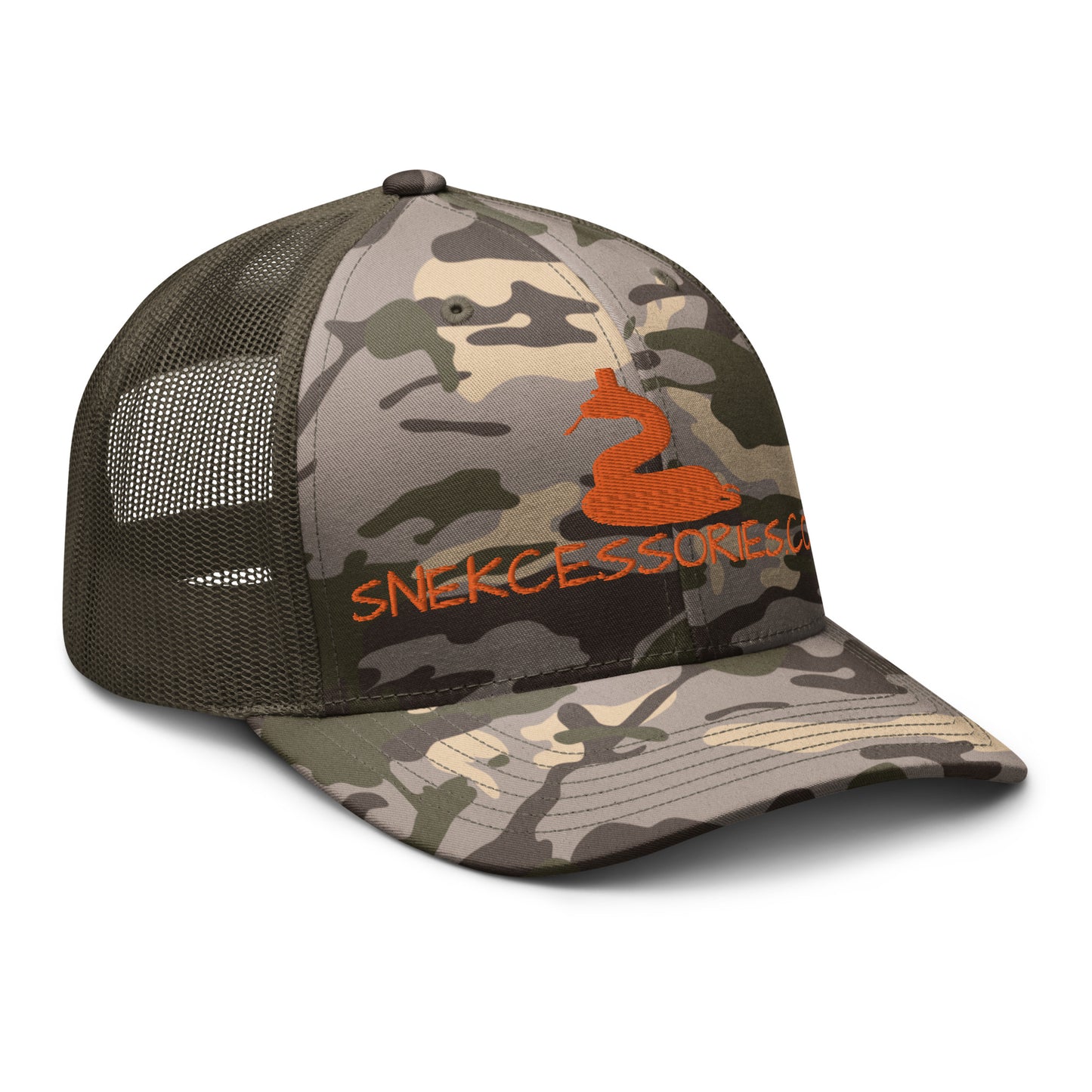 Gorra de camionero con logotipo de camuflaje de Snekcessories