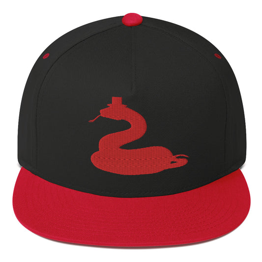 Snekcessories Red Logo Flat Brim Hat