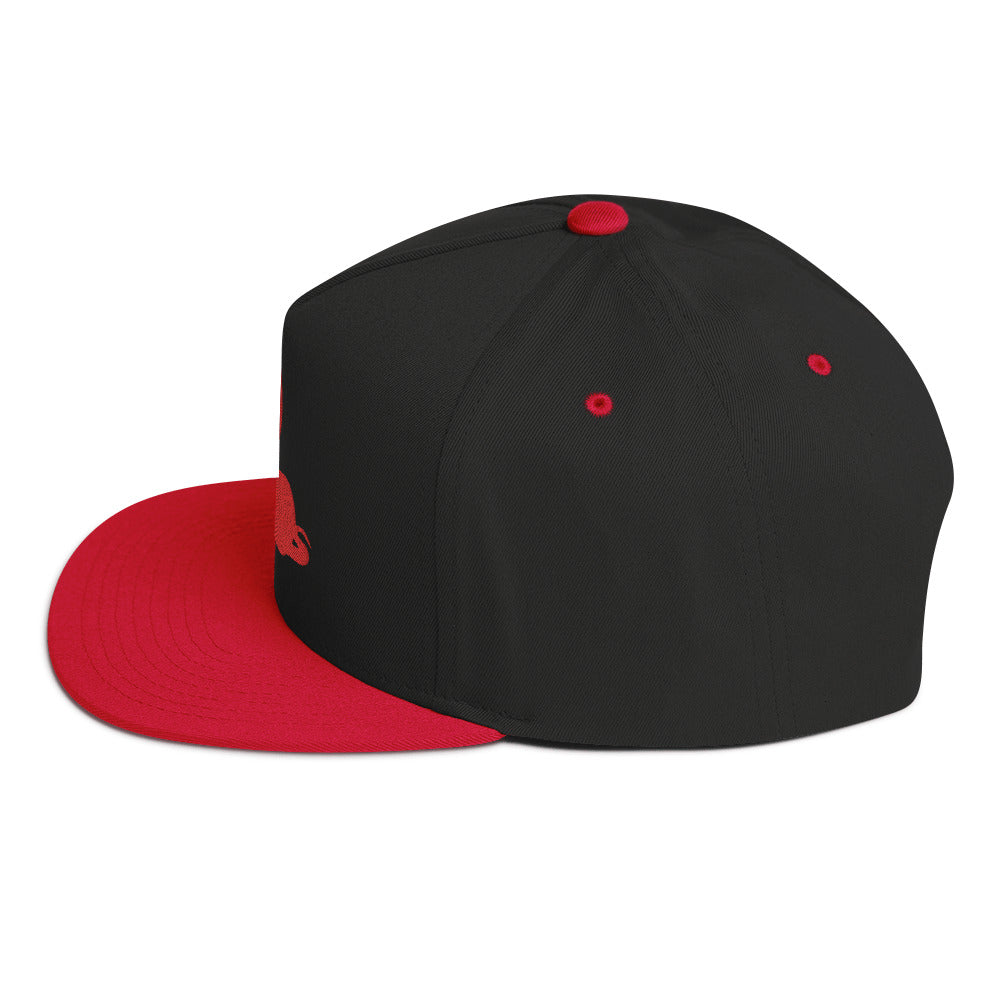 Snekcessories Red Logo Flat Brim Hat